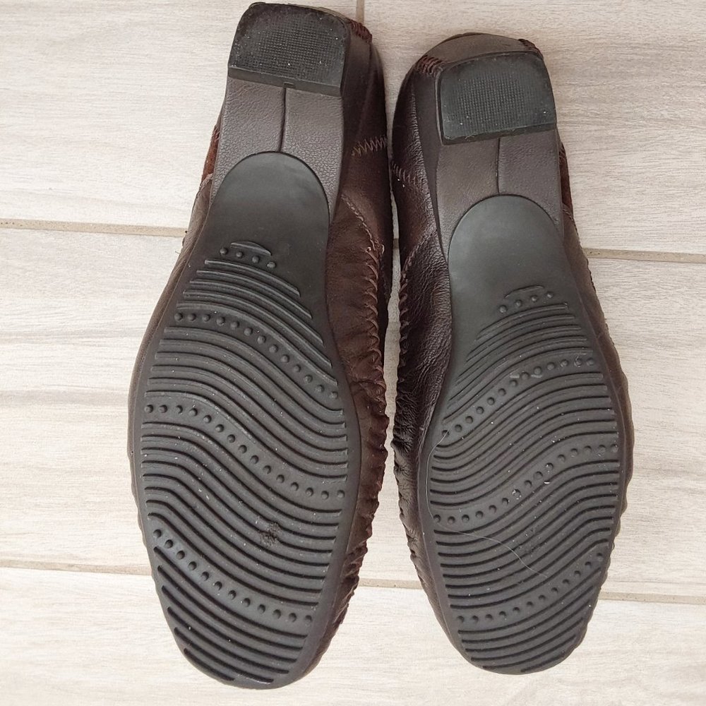 White Mountain Nwob Multi Brown Patchwork Leather… - image 6